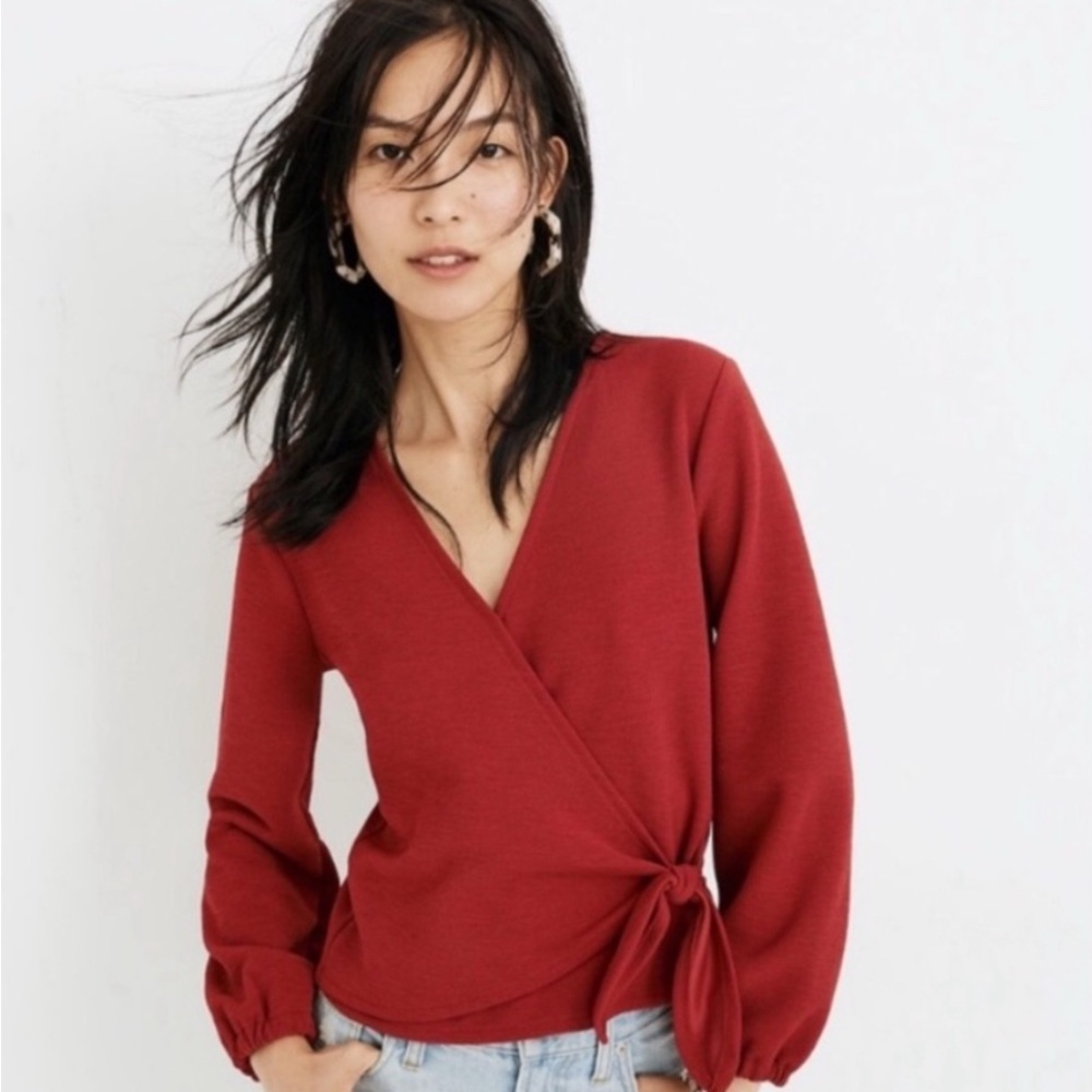 Madewell Texture and Thread Wrap Long Sleeve Top XXS